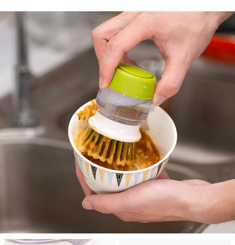 LymHous™ -Dish Brush With Soap Dispenser Multi Use Soap Dispensing Scrub Brush For Household Universal Kitchen Dish Palm Brush With Tary