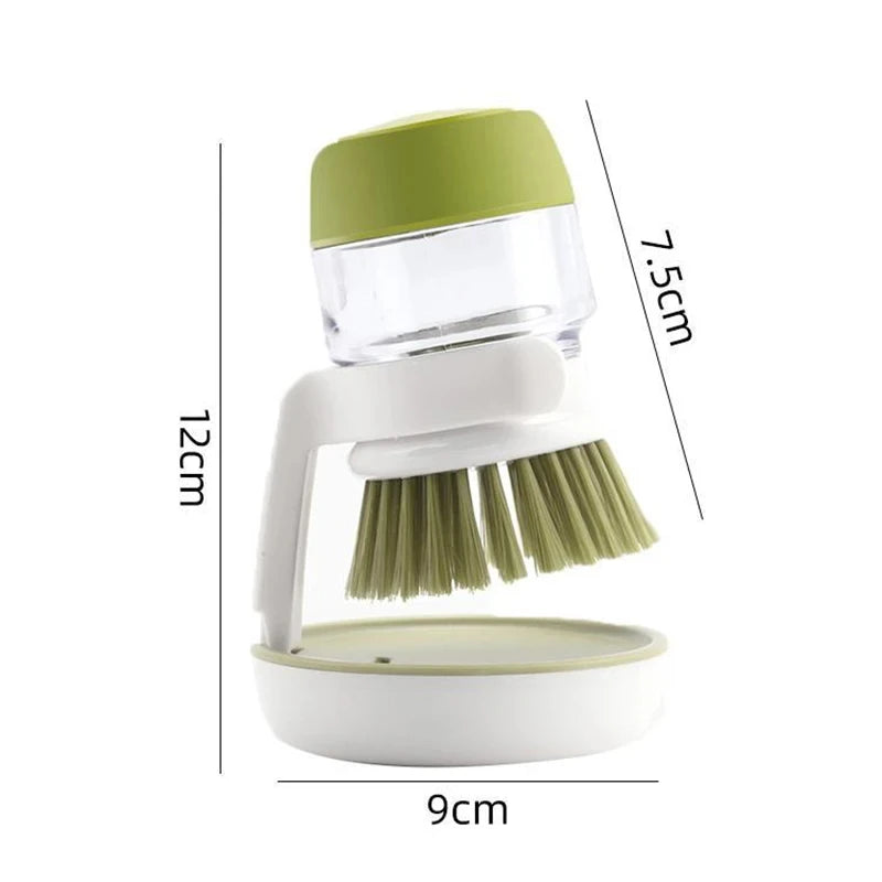 LymHous™ -Dish Brush With Soap Dispenser Multi Use Soap Dispensing Scrub Brush For Household Universal Kitchen Dish Palm Brush With Tary