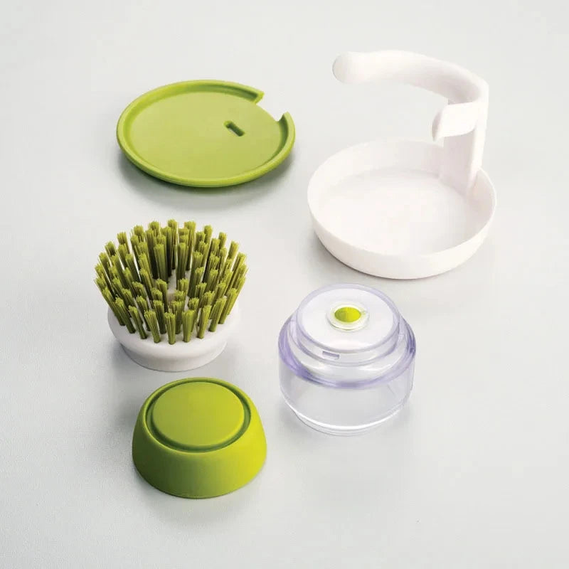 LymHous™ -Dish Brush With Soap Dispenser Multi Use Soap Dispensing Scrub Brush For Household Universal Kitchen Dish Palm Brush With Tary