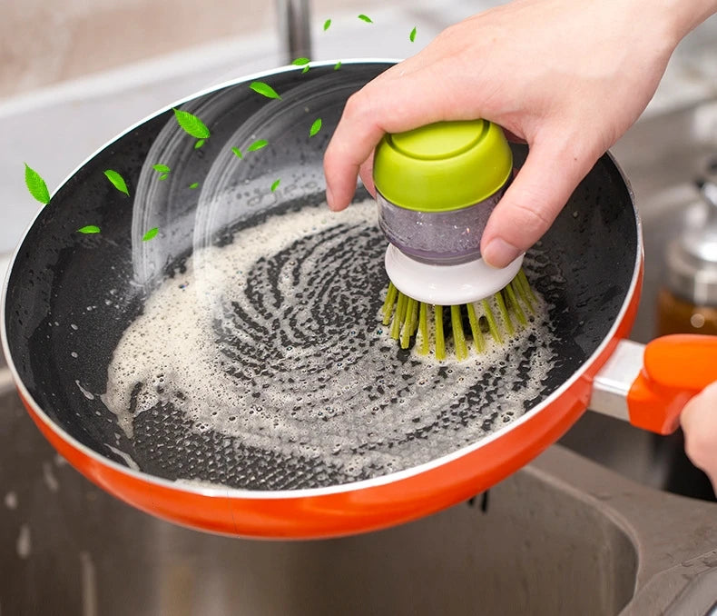 LymHous™ -Dish Brush With Soap Dispenser Multi Use Soap Dispensing Scrub Brush For Household Universal Kitchen Dish Palm Brush With Tary