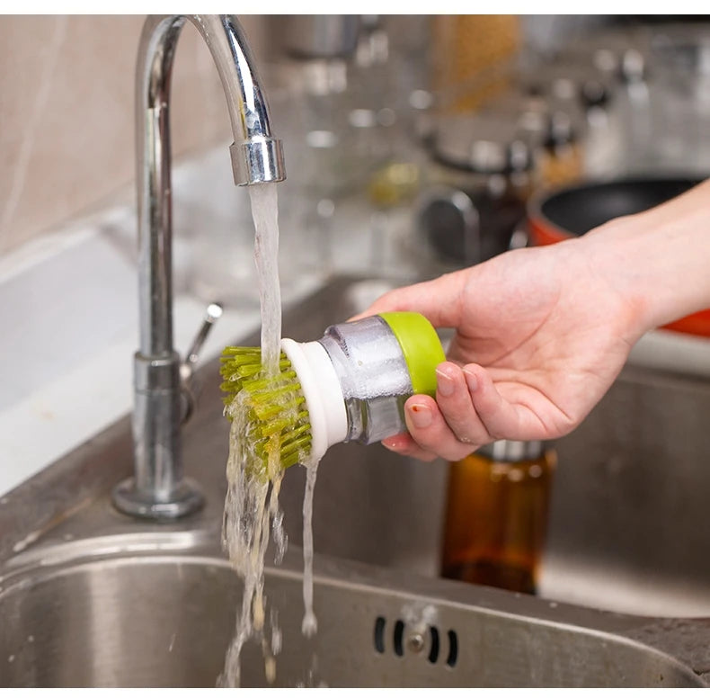 LymHous™ -Dish Brush With Soap Dispenser Multi Use Soap Dispensing Scrub Brush For Household Universal Kitchen Dish Palm Brush With Tary