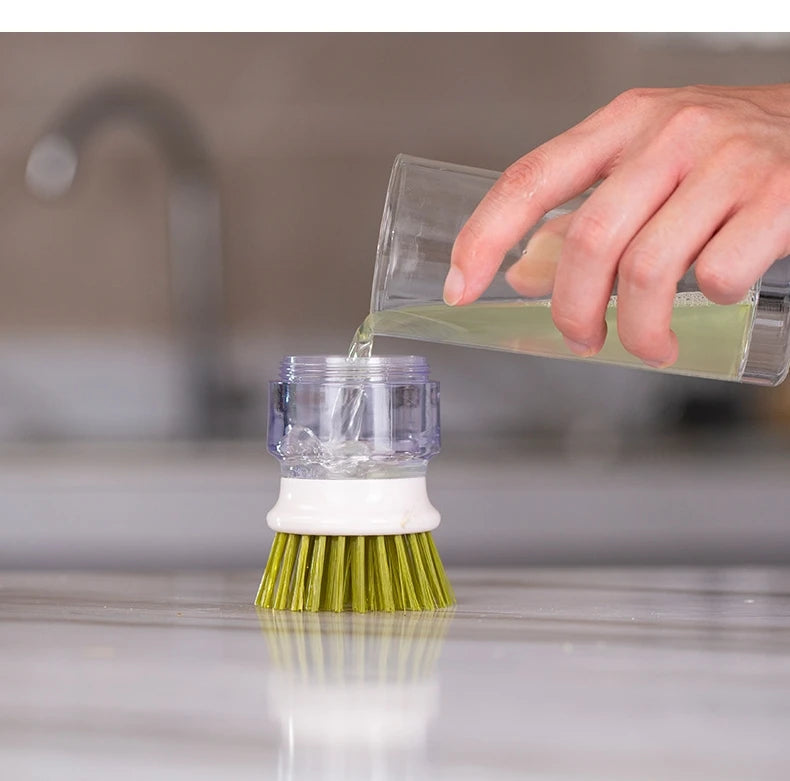LymHous™ -Dish Brush With Soap Dispenser Multi Use Soap Dispensing Scrub Brush For Household Universal Kitchen Dish Palm Brush With Tary