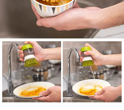 LymHous™ -Dish Brush With Soap Dispenser Multi Use Soap Dispensing Scrub Brush For Household Universal Kitchen Dish Palm Brush With Tary