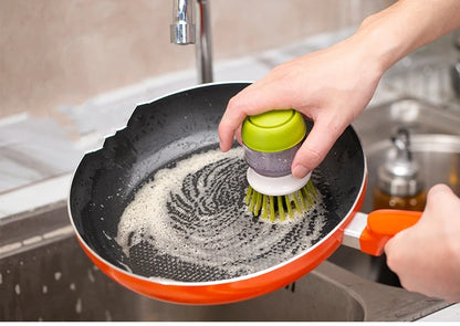 LymHous™ -Dish Brush With Soap Dispenser Multi Use Soap Dispensing Scrub Brush For Household Universal Kitchen Dish Palm Brush With Tary