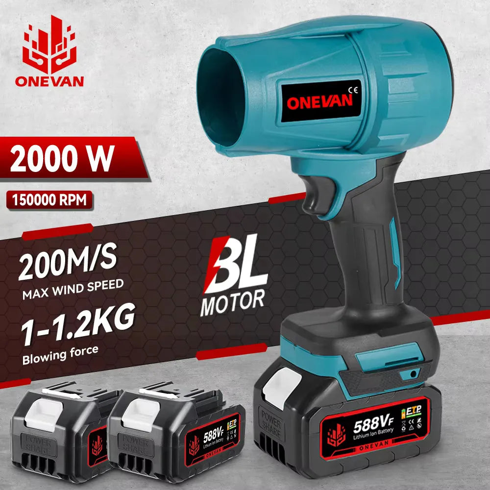 LymHous™ -ONEVAN 200M/S Brushless Turbo Jet Fan 2000W Cordless Electric Air Blower Dust Snow Removal Tool for 18V Battery